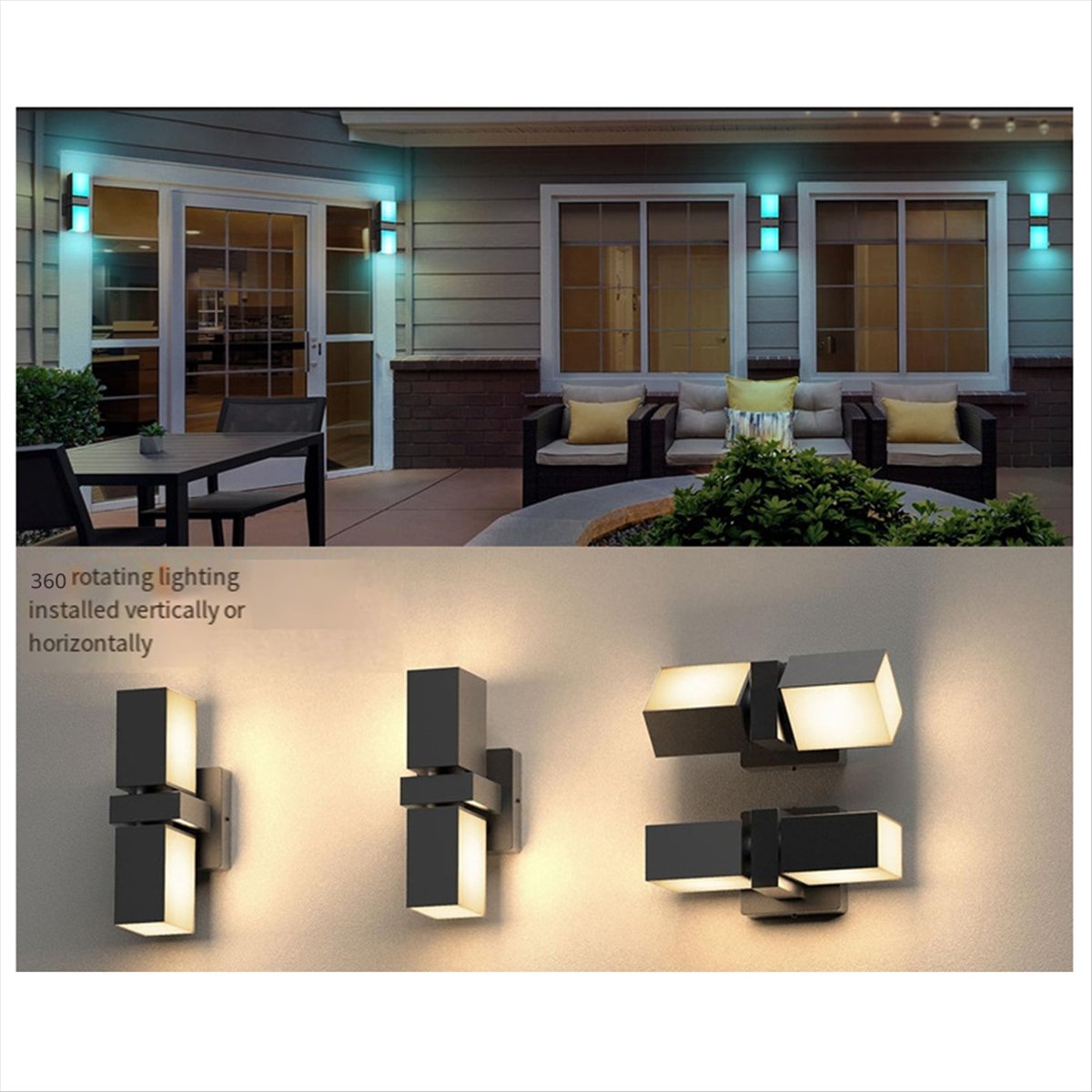 Smart Garden Smart Fence - AA19 LED Wall Light Dual Head