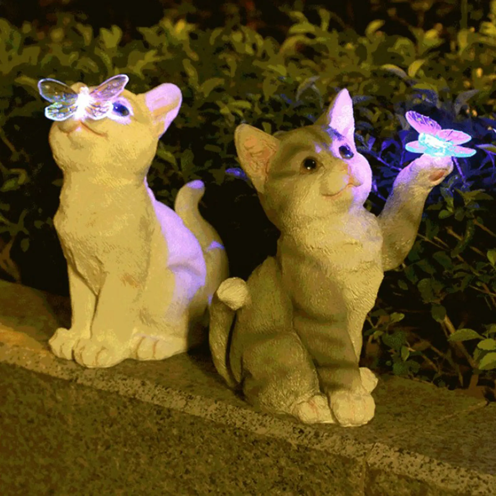 Smart Garden Light Camera - Outdoor Cat Sculpture Figurine Pendant Garden