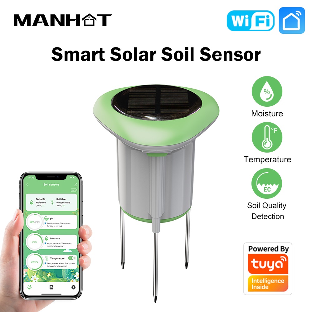 MANHOT WiFi Smart Solar Soil S - Smart Garden Irrigation recension och pris