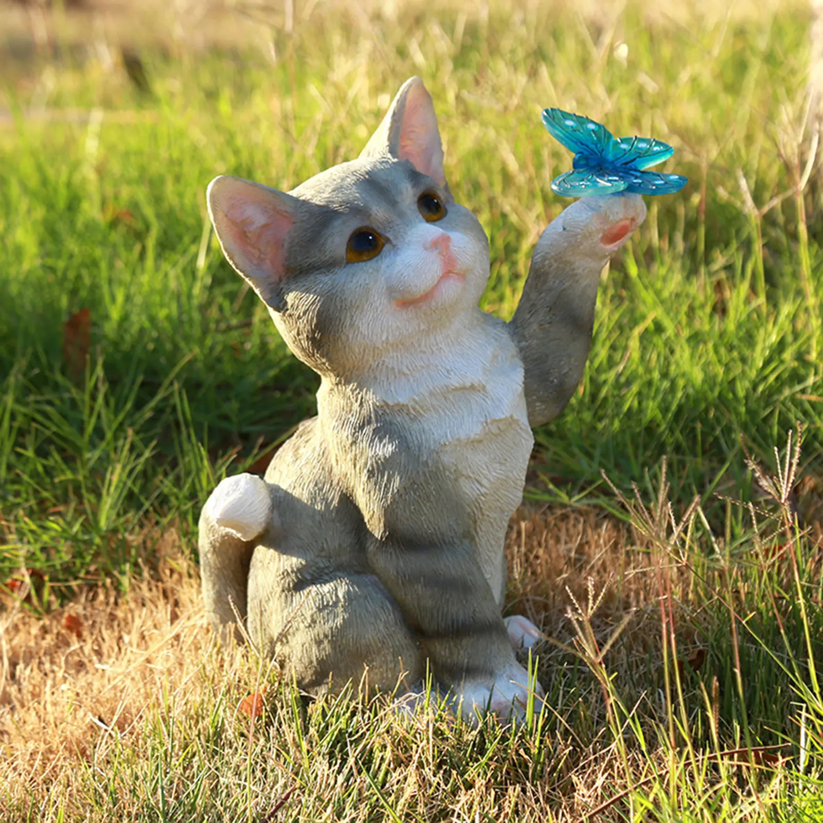 Outdoor Cat Sculpture Figurine - Smart Garden Light Camera recension och pris