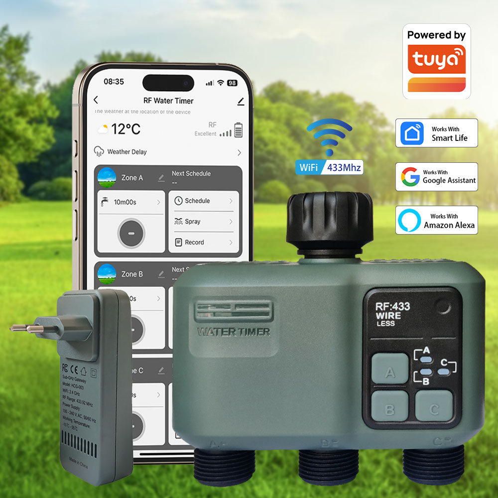 Tuya Wifi+RF433 3-outlet Water - Smart Garden Irrigation recension och pris